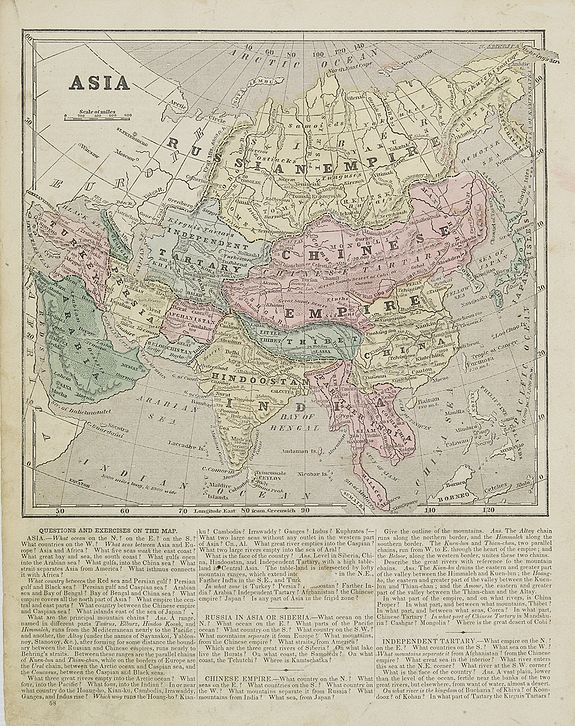 MORSE, S. E., Asia., antique map, old maps
