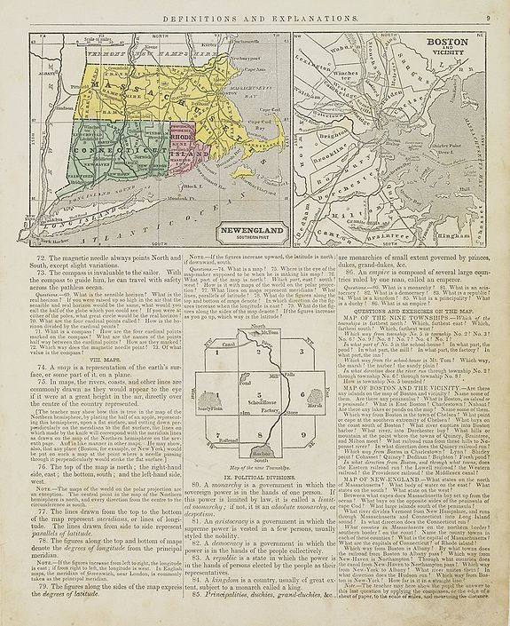 MORSE, S.E.,  New England Southern Part., antique map, old maps