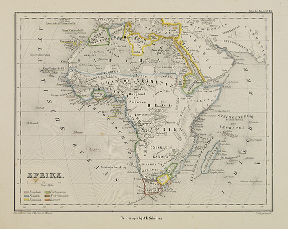 SCHOLTENS, A.L., Afrika., antique map, old maps