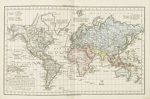 DELAMARCHE, C.F., Mappe-Monde ou Carte Générale de toutes les Parties connues. . ., antique map, old maps