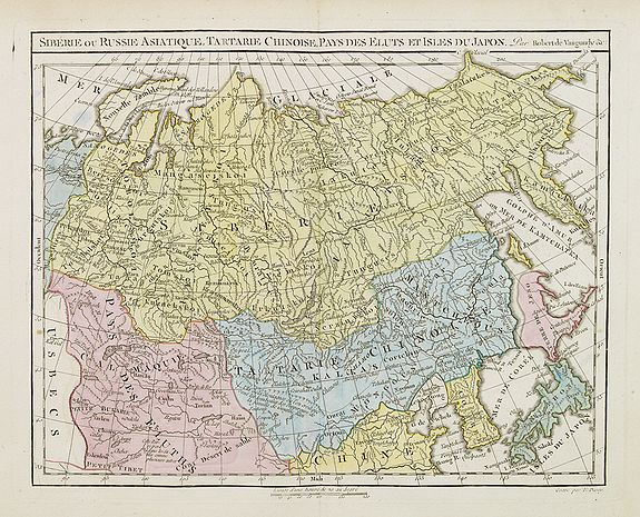 VAUGONDY,R. / DELAMARCHE, Siberie ou Russie Asiatique, Tartarie Chinoise, Pays des Eluts et Isles du Japon., antique map, old maps