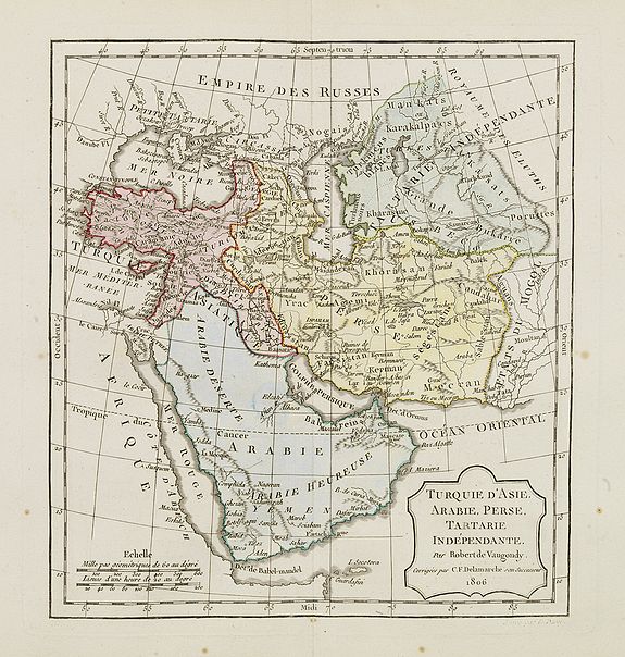 VAUGONDY,R. / DELAMARCHE, Turquie d'Asie, Arabie, Perse, Tartarie Indépendante., antique map, old maps