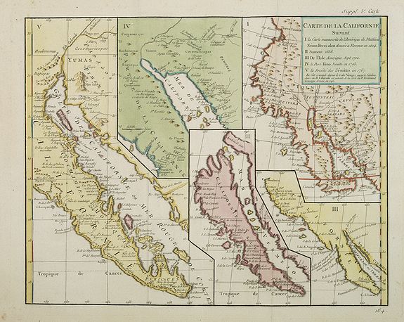 DIDEROT, D., Carte de la Californie suivant.., antique map, old maps