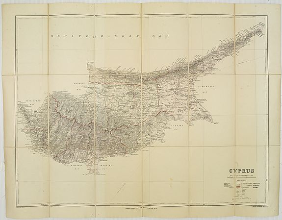 STANFORD Limited, E., Cyprus. / London Atlas map of Cyprus., antique map, old maps