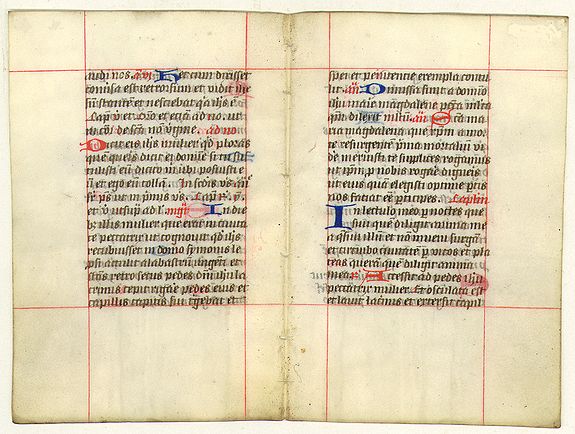 BREVIER, A double leaf from a breviary., antique map, old maps