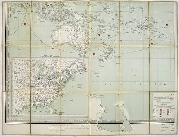 Dep�t DE LA GUERRE.,  [Oceanie and Untitled States]., antique map, old maps