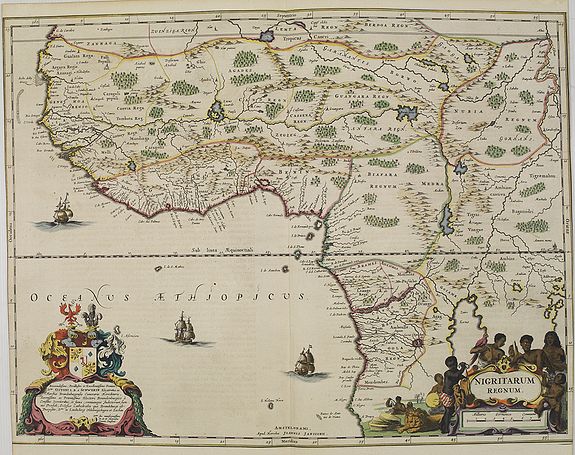 JANSSONIUS, J. HEIRS, Nigritarum regnum., antique map, old maps