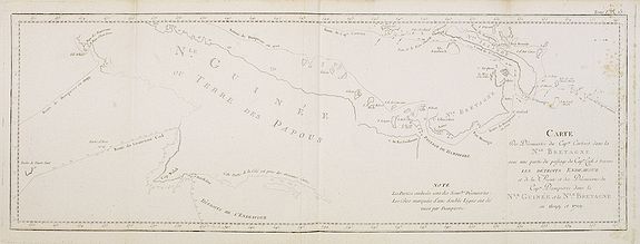 COOK, Captain James.,  Carte des D�couvertes du Capne Carteret dans la Nle Bretagne. . . . [Tome I Pl. 13.], antique map, old maps