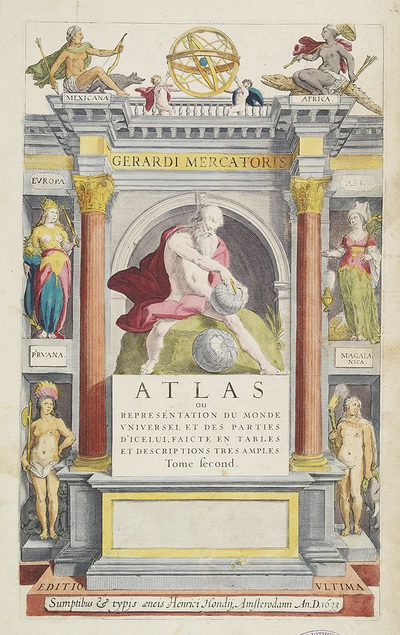 HONDIUS, H., [Titlepage]  Atlas ou representation du Monde. . ., antique map, old maps
