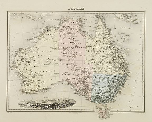 MIGEON, J., Australie., antique map, old maps