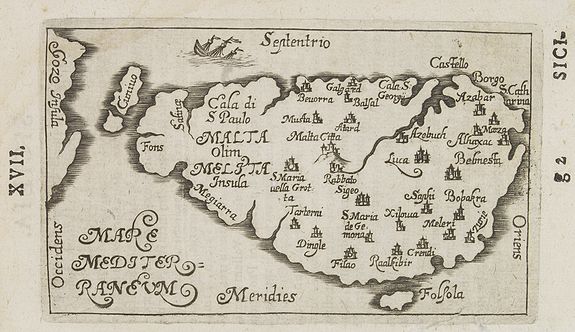 BUCELINI, G., [ Malta ], antique map, old maps