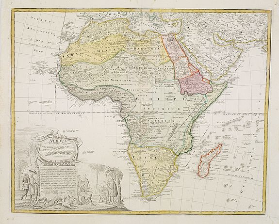 HOMANN HEIRS. / HAAS, J.M., Africa Secundum legitimas Projectionis Stereographicae regul.., antique map, old maps