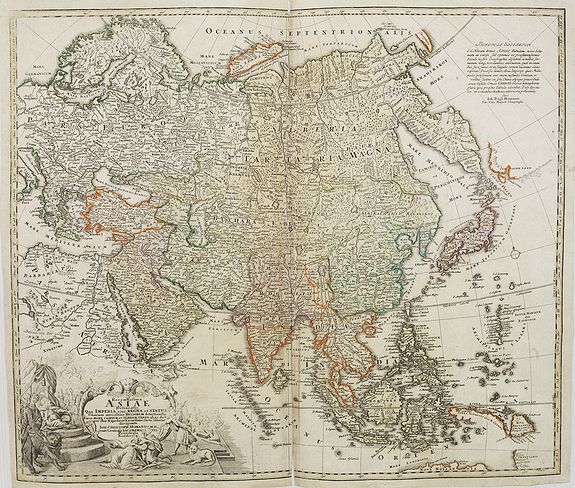 HOMANN,J.B., Recentissima Asiae Delineatio. . ., antique map, old maps