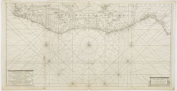 VAN KEULEN, J., Nieuwe en Naauwkeurige Paskaart van de Guineese, Goud, Tand en Slave Kust ? - Nouvelle carte des Cotes de Guinée, d\'Or, de Dent et des Esclaves. . ., antique map, old maps