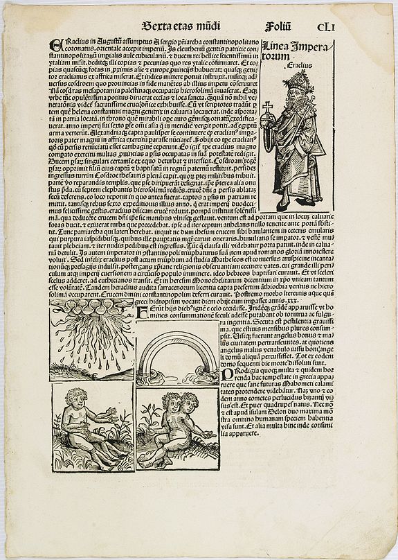 SCHEDEL, H., Sexta Etas Mundi. Folio CLI. (Machometus = the prophet Mahomed), antique map, old maps