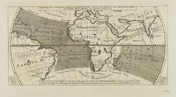 BELLIN, J.N./ ARKSTEE & MERKUS, Vorstellung des ordentlichen Strichs der Gegenwinde, . . . N°16., antique map, old maps