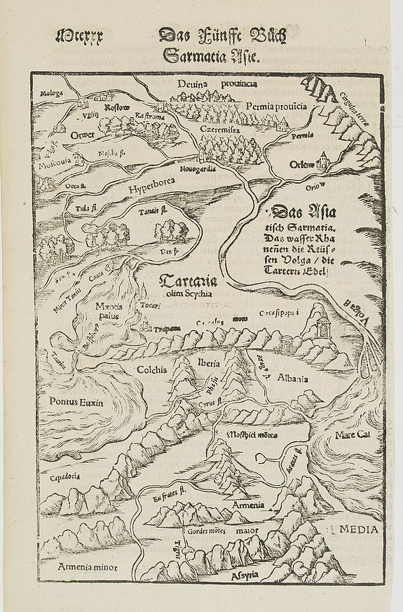 MÜNSTER, S., Sarmatia Asie., antique map, old maps