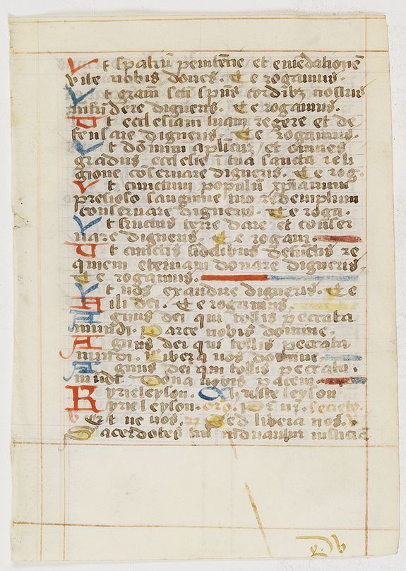 BOOK OF HOURS, A manuscript leaf from a Book of Hours., antique map, old maps