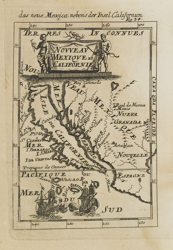 MALLET, A.M., Nouveau Mexique et Californie., antique map, old maps