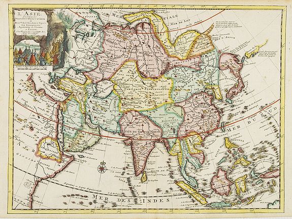 VAN DER AA, P., L'Asie. suivant les nouvelles observations?, antique map, old maps