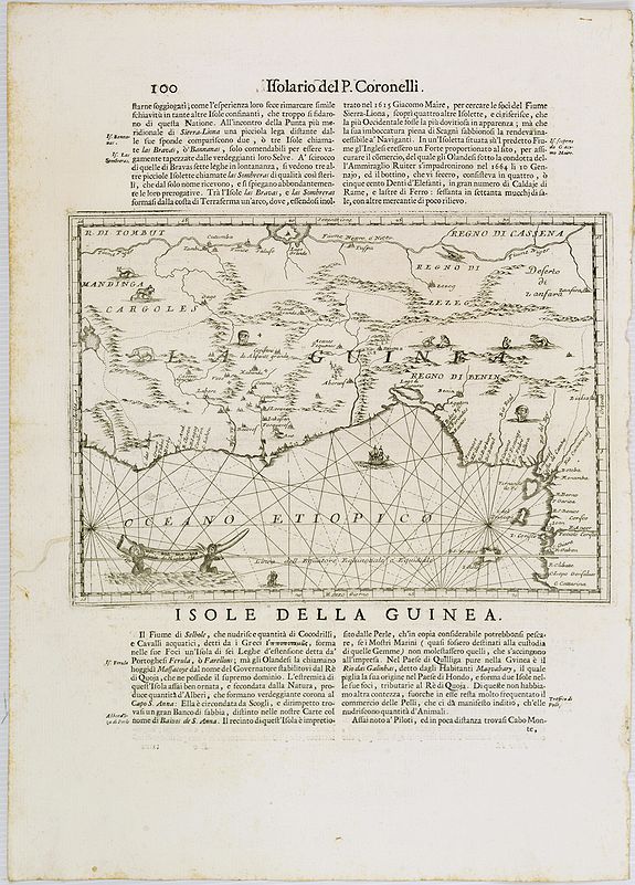 CORONELLI, V.M., Isola della Guinea. / Isola Gore., antique map, old maps