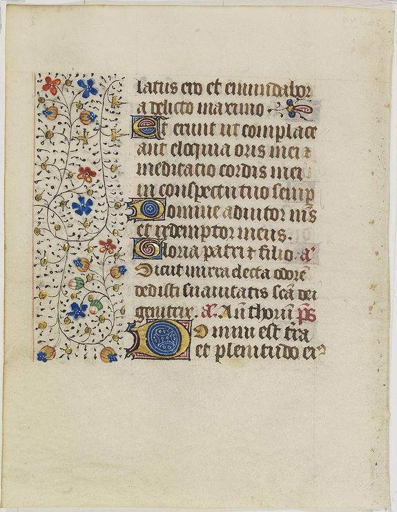 FRANCISCAN BOOK OF HOURS, Leaf on vellum from a manuscript Book of Hours, use of Rome., antique map, old maps