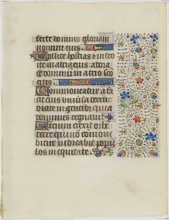 FRANCISCAN BOOK OF HOURS, Leaf on vellum from a manuscript Book of Hours, use of Rome., antique map, old maps