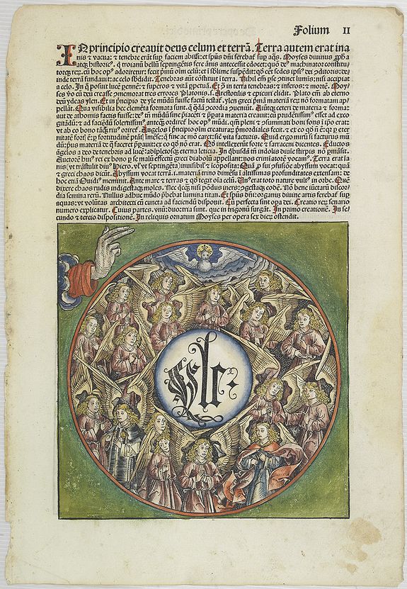 SCHEDEL, H.,  De opere prime diei. Folium II. [The creation of the world - First day], antique map, old maps