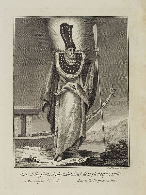 VIERO, Theodorum., Capo della flotta degli Otahiti nel Mar Pacifico del Sud. / Chef de la flotte des Otahiti dans la Mer Pacifique du Sud., antique map, old maps