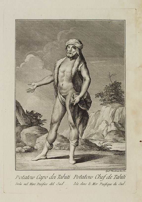 VIERO, Theodorum., Potatow Capo dei Tahiti Isola nel Mare Pacifico del Sud. / Potatow Chef de Tahiti Isle dans la Mer Pacifique du Sud., antique map, old maps
