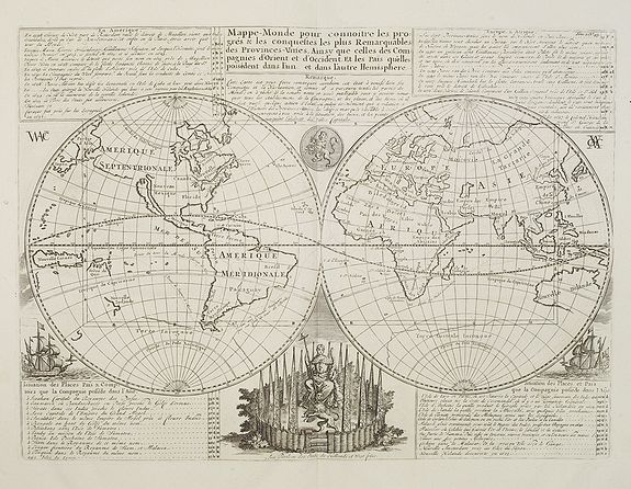CHATELAIN, H., Mappe-Monde pour connoitre les progres & les conquestes.., antique map, old maps