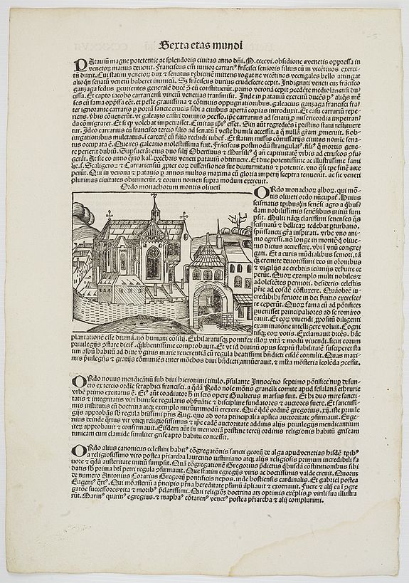 SCHEDEL, H., [With portrait of Paulus Venetus - Sexta Etas Mundi. Folium. CXX ]., antique map, old maps