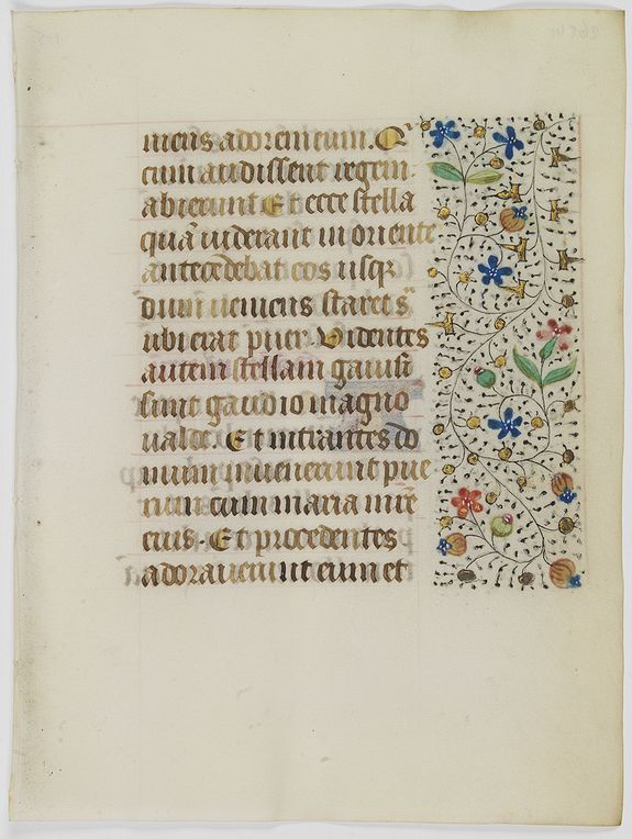 FRANCISCAN BOOK OF HOURS, Leaf on vellum from a manuscript Book of Hours, use of Rome., antique map, old maps