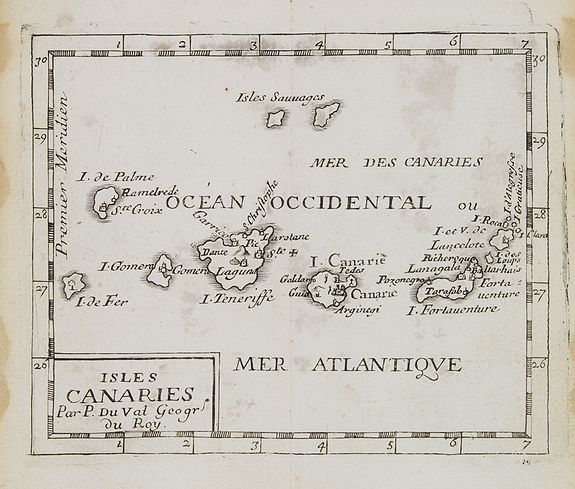 DU VAL,P., Isles Canaries., antique map, old maps