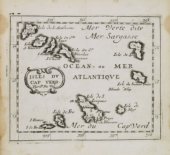 DU VAL, P., Isles du Cap Verd., antique map, old maps