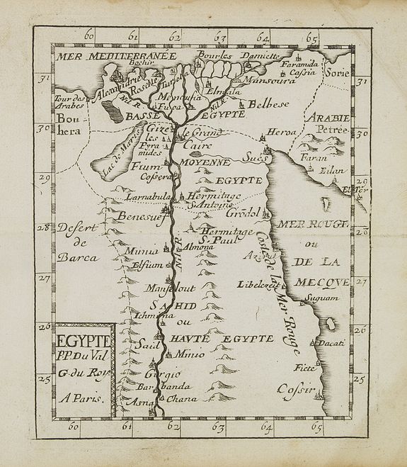 DU VAL, P., Egypte., antique map, old maps