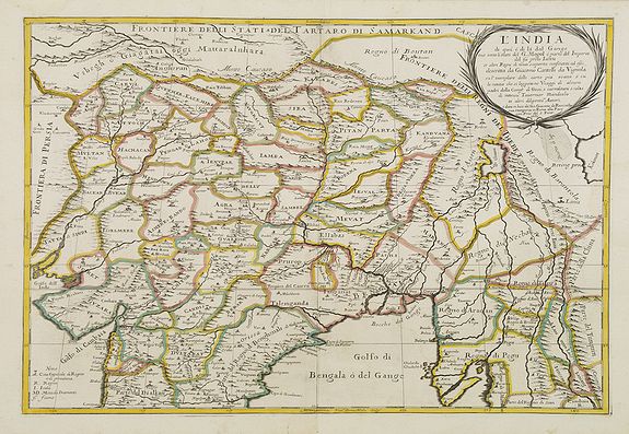 ROSSI, G.G., L' India di qua e di la dal Gange oue sono li Stati del G. Mogol e parte del Imperio del fu prete Iann.., antique map, old maps