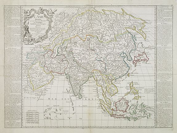 BASSET / NOLIN, J.-B., L'ASIE Divisée en ses Grandes Régions et Empires Subdivisée en ses Principaux Etats. . ., antique map, old maps