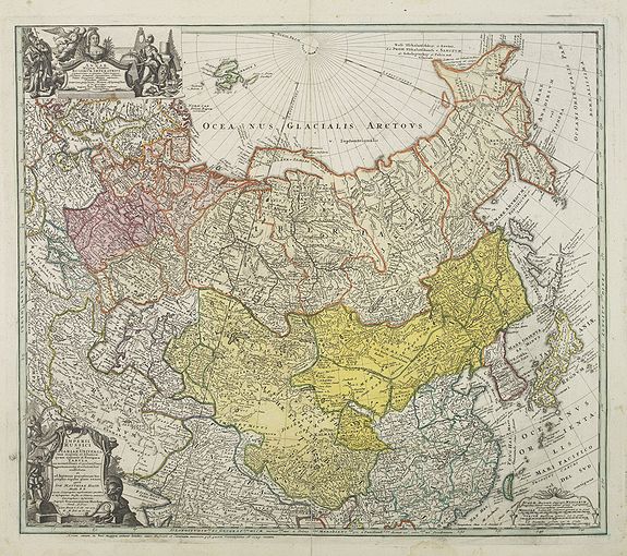 HOMANN HEIRS., Imperii Russici et Tartariae Universae tam majoris Afiaticæ quam minoris et EuropæTabula., antique map, old maps