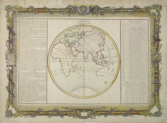 BUY DE MORNAS., Climats d'Heures et de Mois., antique map, old maps