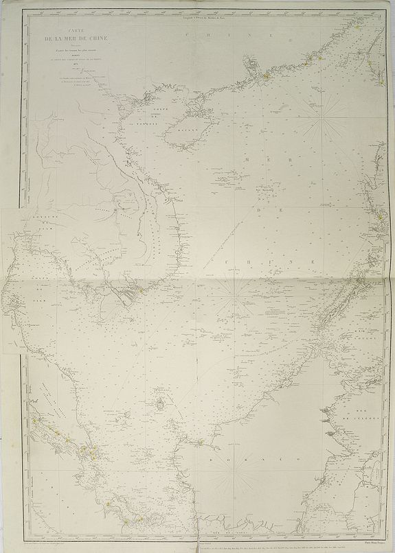 DÉPÔT DES CARTES ET PLANS DE LA MARINE, Carte de la Mer de Chine. . . N° 3002., antique map, old maps