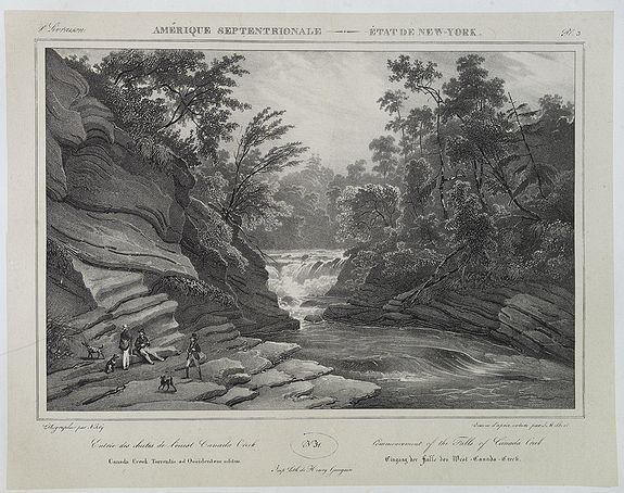 MILBERT, J., Commencement of the Falls of Canada Creek . . N°31. Pl. 3., antique map, old maps