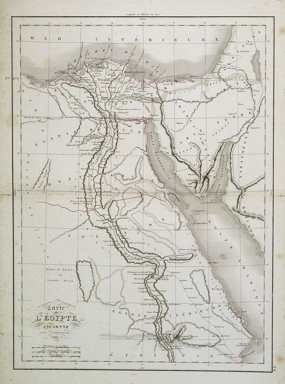 DELAMARCHE., Carte de L'Egypte Ancienne par Delamarche., antique map, old maps