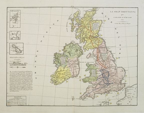 TASSO, G., La Gran Brettagna . . . ., antique map, old maps