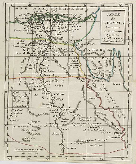 DE LAPORTE, L'Abbé., Carte de l'Egypte . . ., antique map, old maps