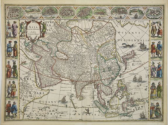 BLAEU, W., Asia noviter delineata . . ., antique map, old maps