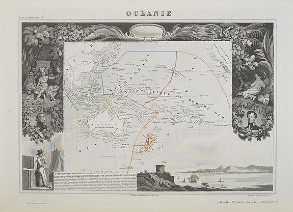 LEVASSEUR, V., Océanie., antique map, old maps