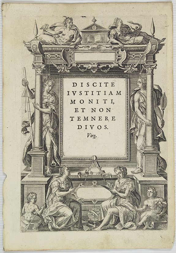 GUICCIARDINI, L., Title page: Descrittione.. di tutti i Paesi Bassi.., antique map, old maps