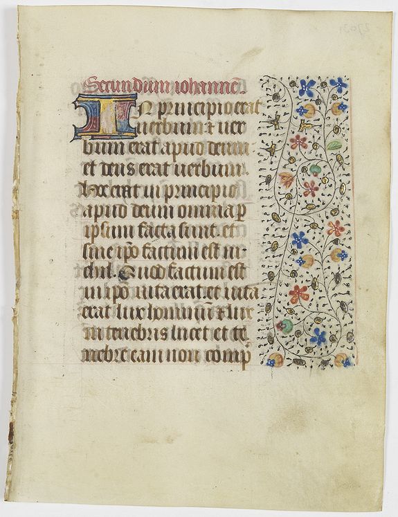 FRANCISCAN BOOK OF HOURS, Leaf on vellum from a manuscript Book of Hours, use of Rome., antique map, old maps