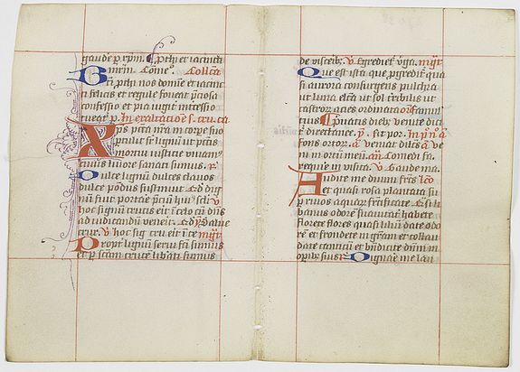 BREVIER, A double leaf from a breviary., antique map, old maps